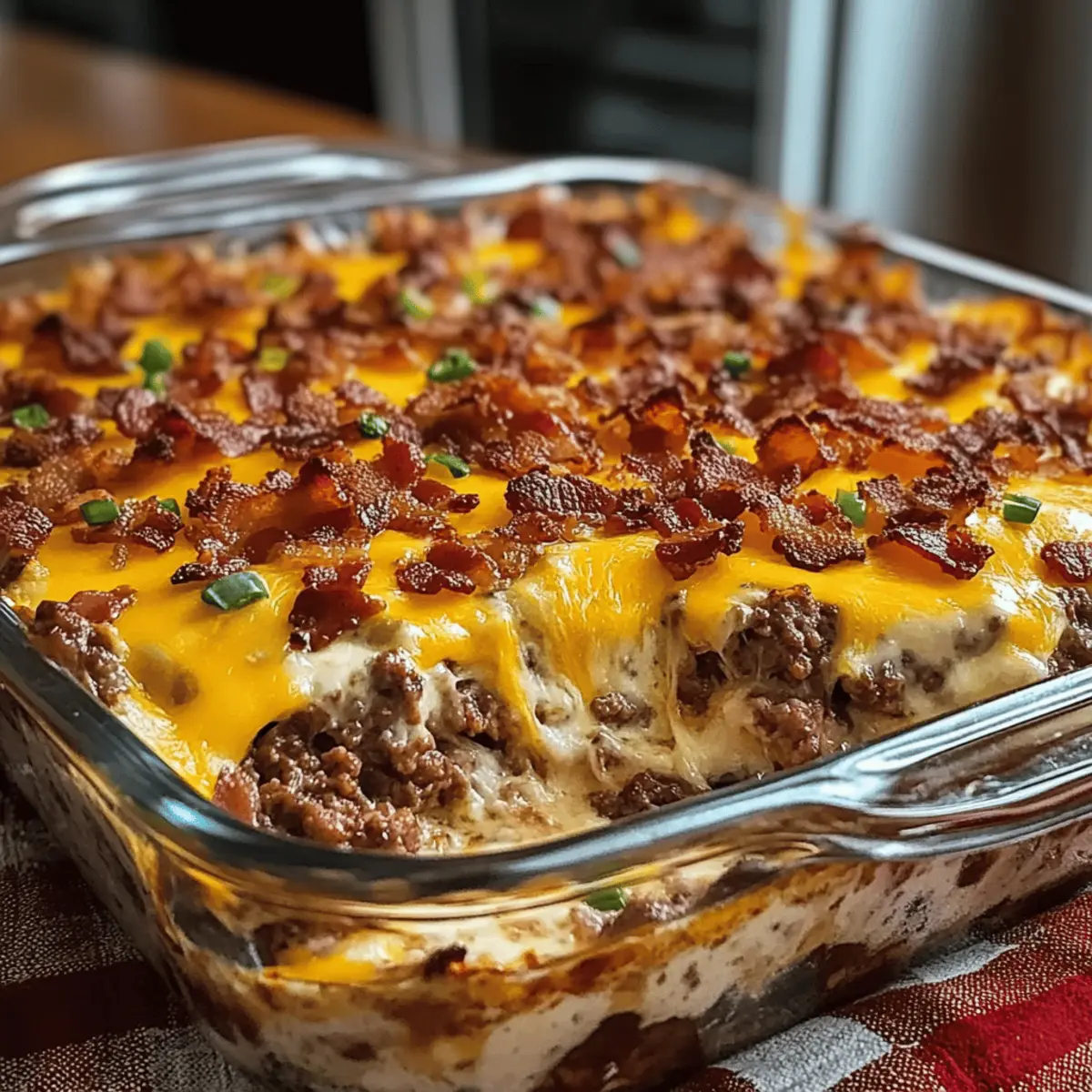 Low-Carb Bacon Cheeseburger Casserole