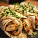 Chicken Wraps with Garlic Cream Sauce