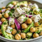 Chickpea Feta Avocado Salad