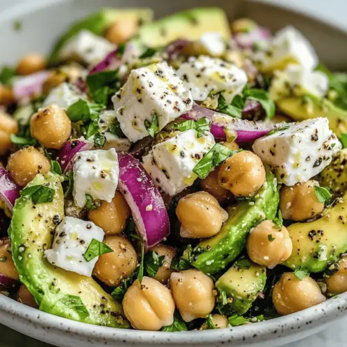 Chickpea Feta Avocado Salad