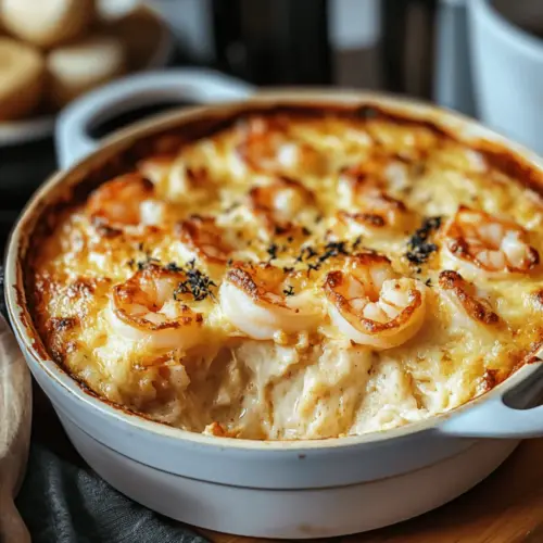 Keto Garlic Shrimp Au Gratin