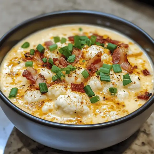 Keto Loaded Cauliflower Soup Recipe