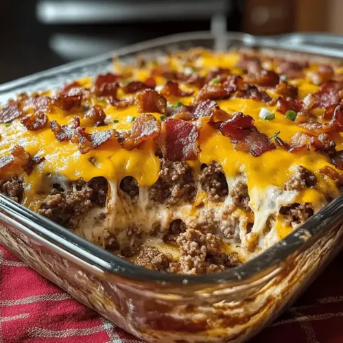 Low-Carb Bacon Cheeseburger Casserole