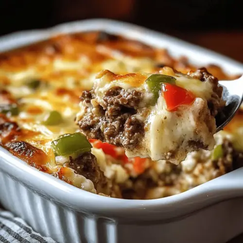 Low Carb Philly Cheesesteak Casserole