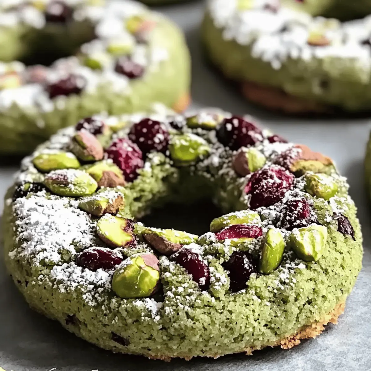 Pistachio Cranberry Wreath Cookies