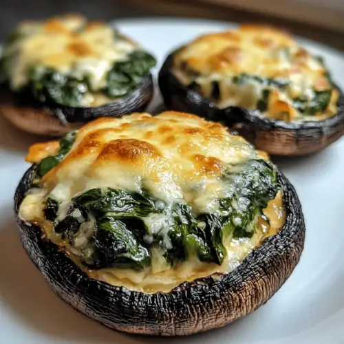 Spinach and Cheese Stuffed Portobello Mushroom