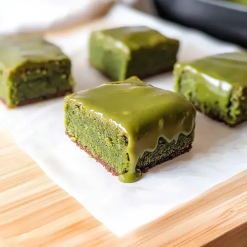 Matcha Mochi Brownies w/ Matcha Ganache