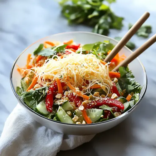 Spring Roll Salad with Spicy Ginger Dressing