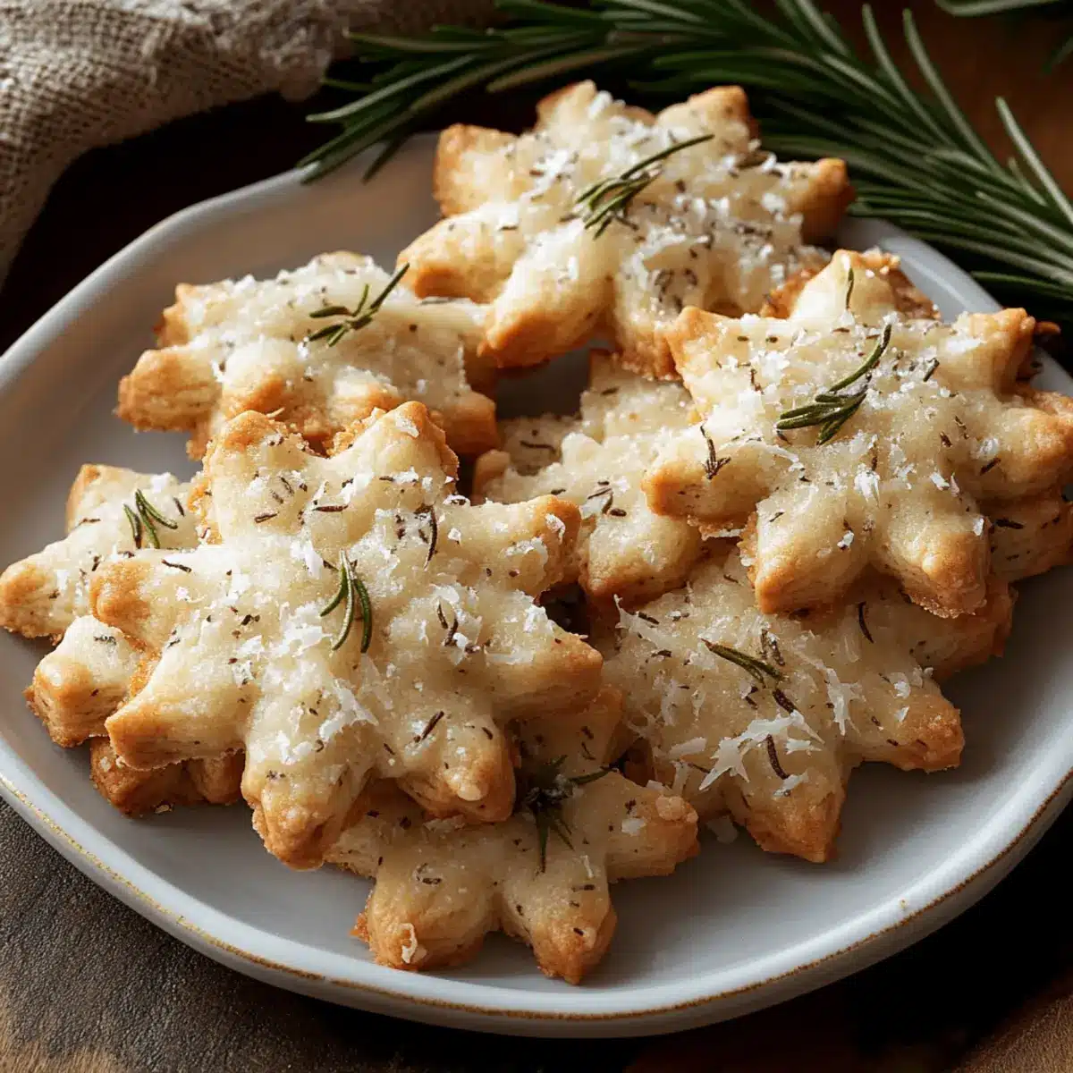 Savory Rosemary-Parmesan Snowflake Cookies