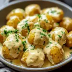 Creamy Garlic Sauce Baby Potatoes