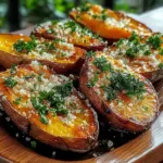 Garlic Parmesan Sweet Potato Wedges