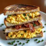 Grilled Cheese with Scrambled Eggs and Bacon