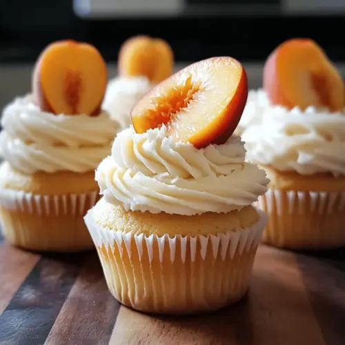 Honey Peach Cream Cheese Cupcakes