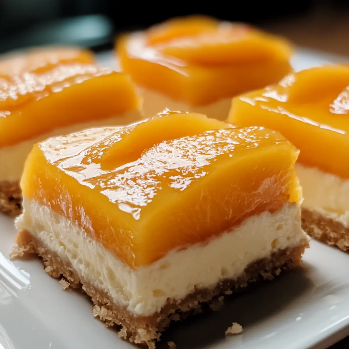 Peaches and Cream Cheesecake Bars Recipe