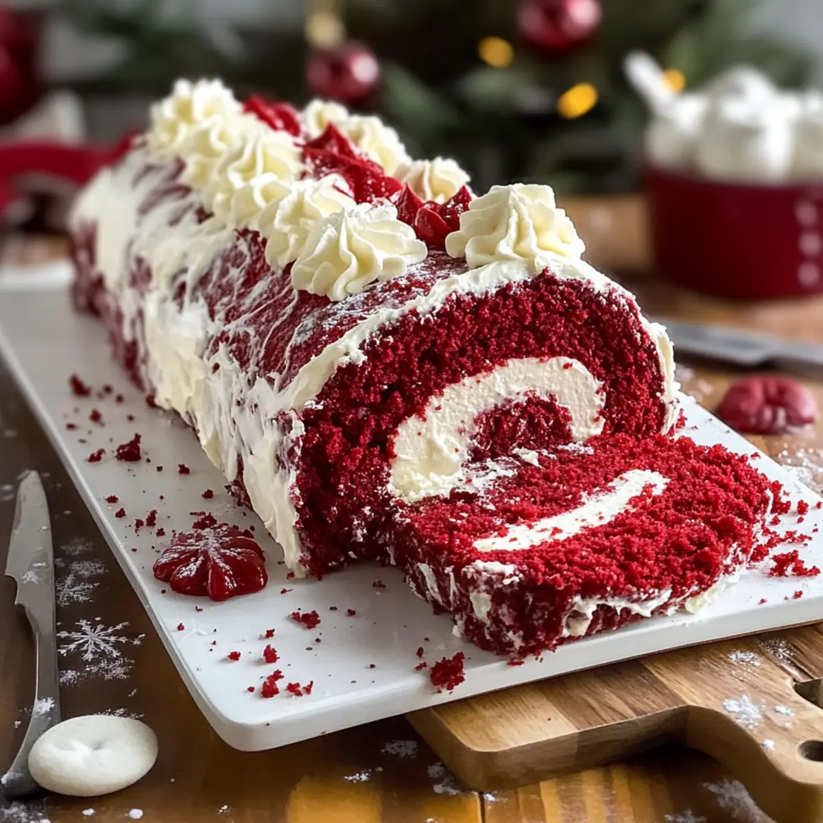 Red Velvet Yule Log