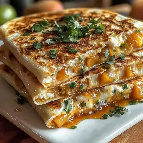 Sweet & Savory Peach Quesadillas