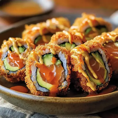 Crispy Fried Salmon & Avocado Rolls