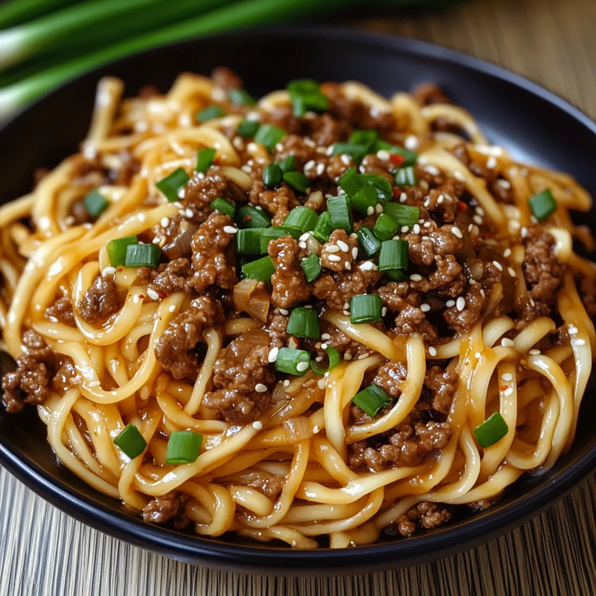 Mongolian Ground Beef Noodles