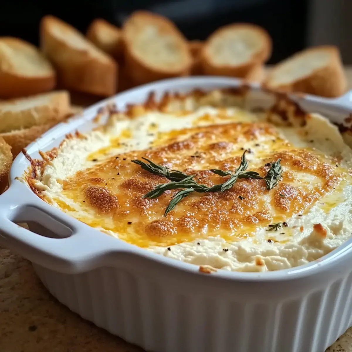 Warm Boursin Dip with Crostini recipe