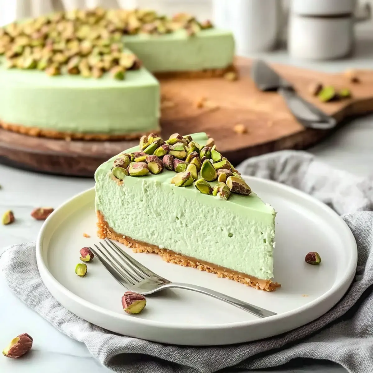 No Bake Pistachio Cheesecake