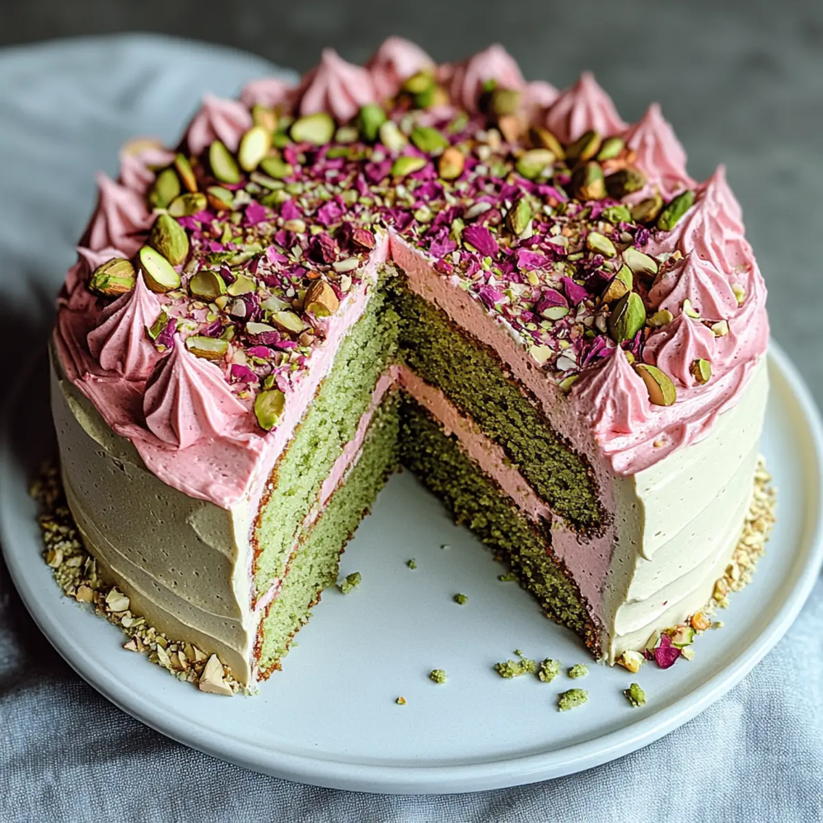 Pistachio, Rose & Cardamom Cake Recipe