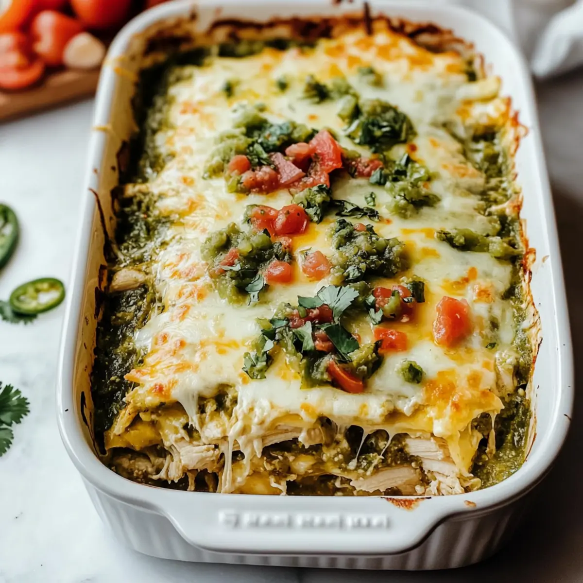 Delicious Salsa Verde Chicken Casserole