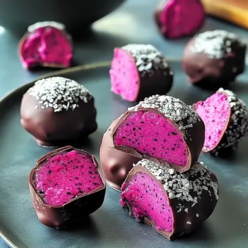 Dark Chocolate Dragon Fruit Coconut Treats