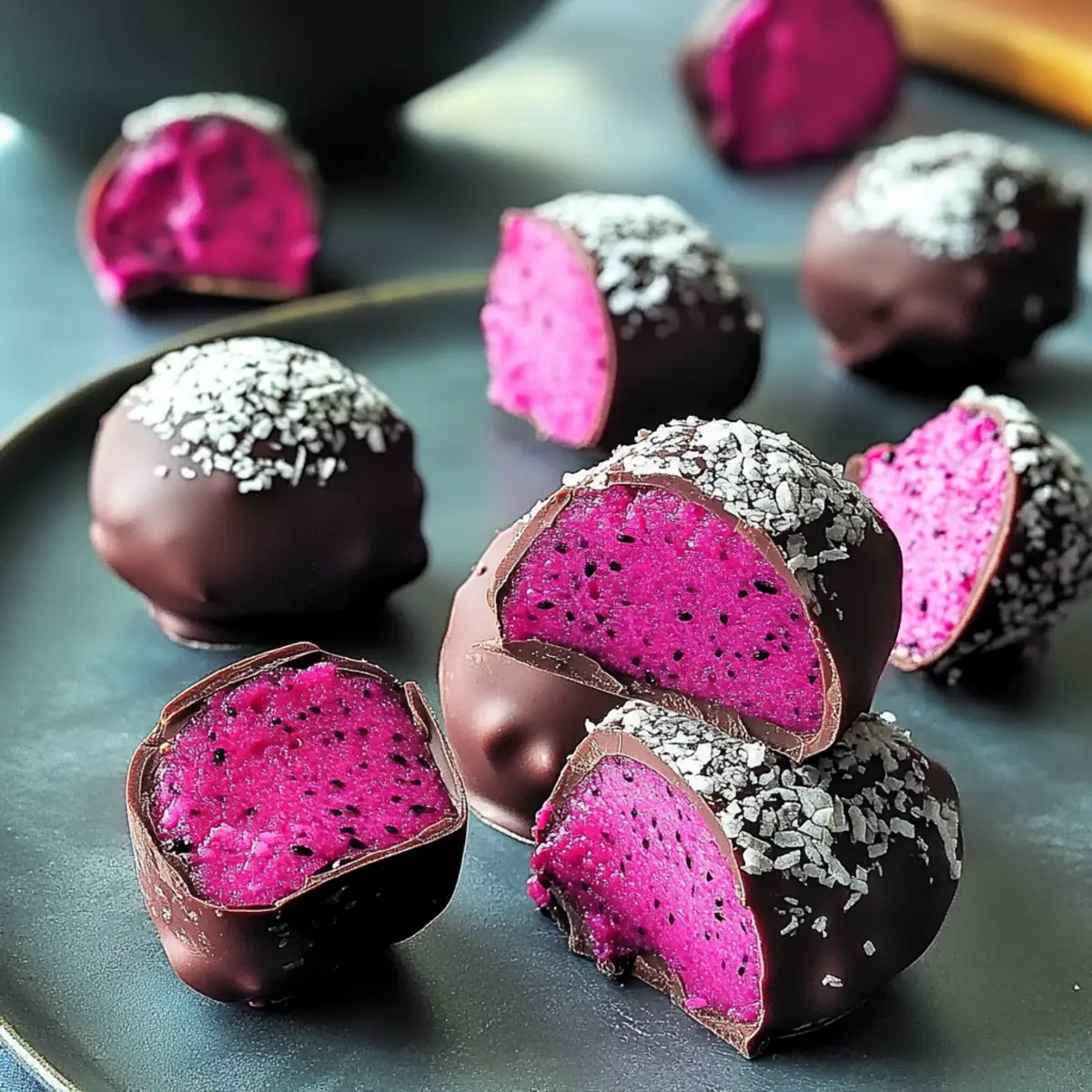 Dark Chocolate Dragon Fruit Coconut Treats