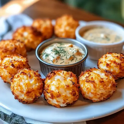 Crispy Crab Cake Bites with Zesty Lemon-Dill Sauce
