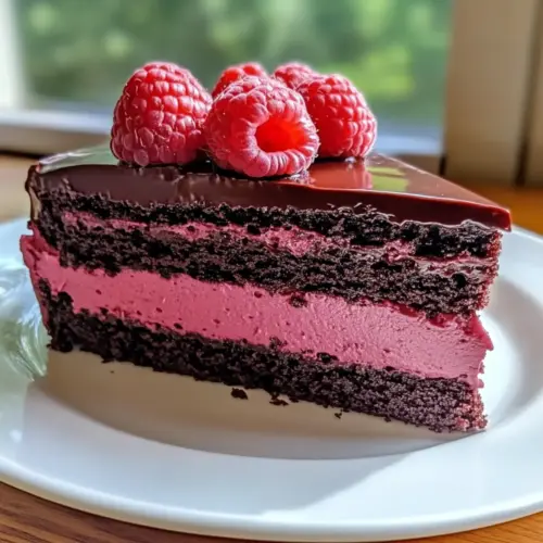 Dark Chocolate Raspberry Mousse Cake
