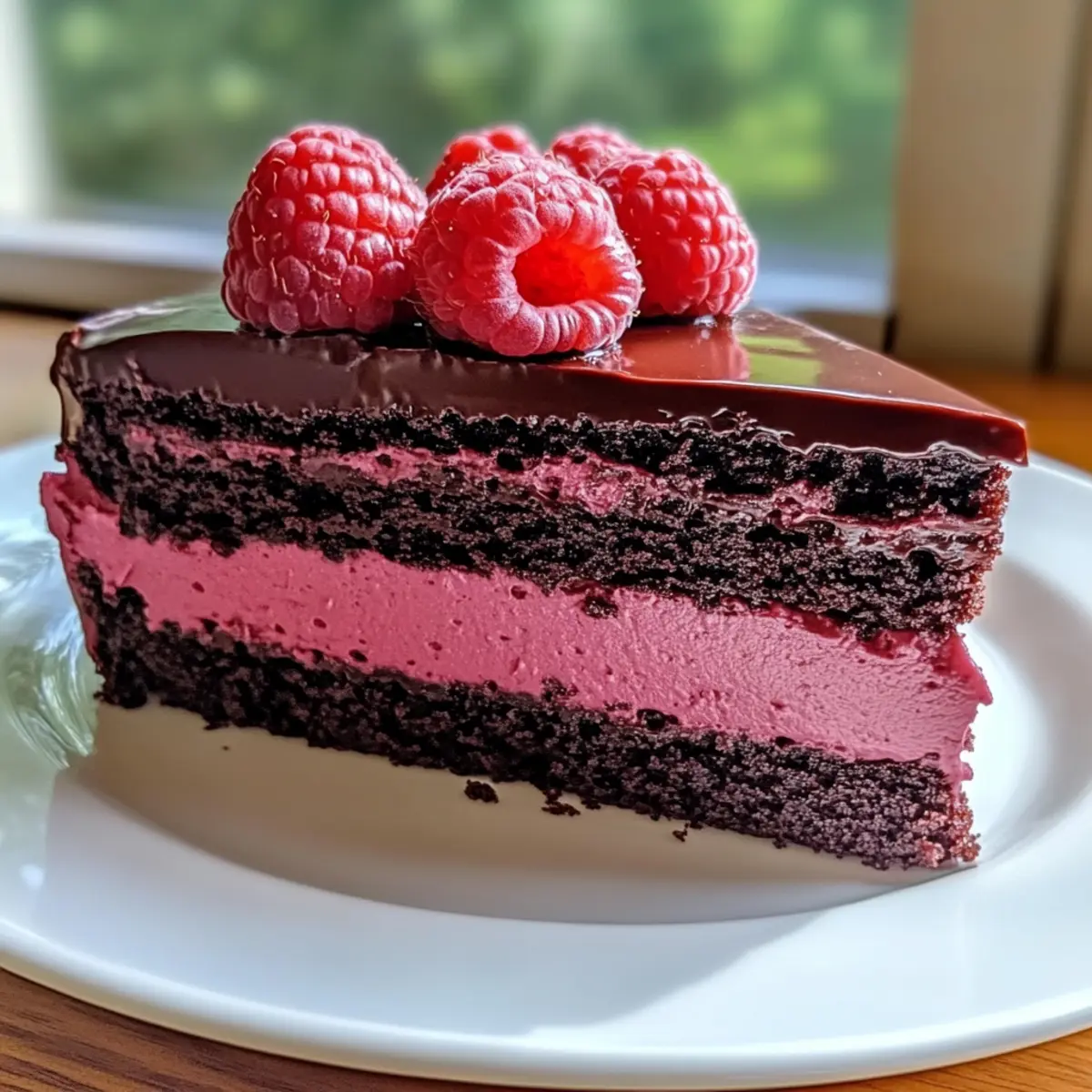 Dark Chocolate Raspberry Mousse Cake