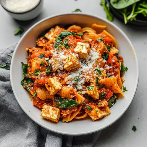 Easy Tofu Tomato Pasta With Vegetables