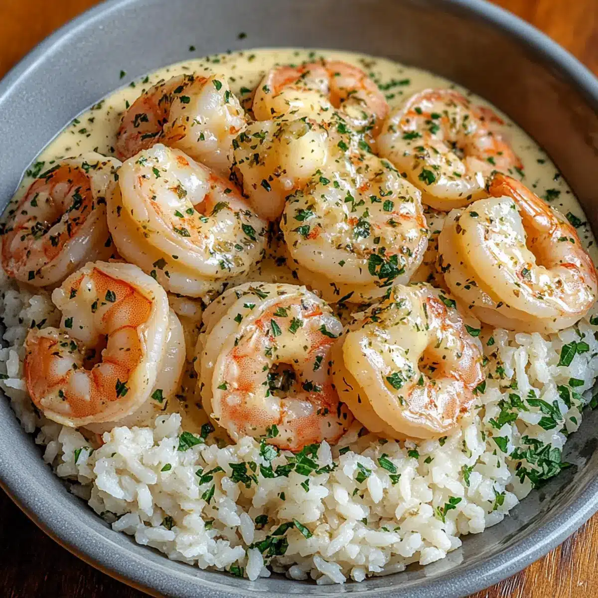 Creamy Garlic Butter Shrimp Bowl