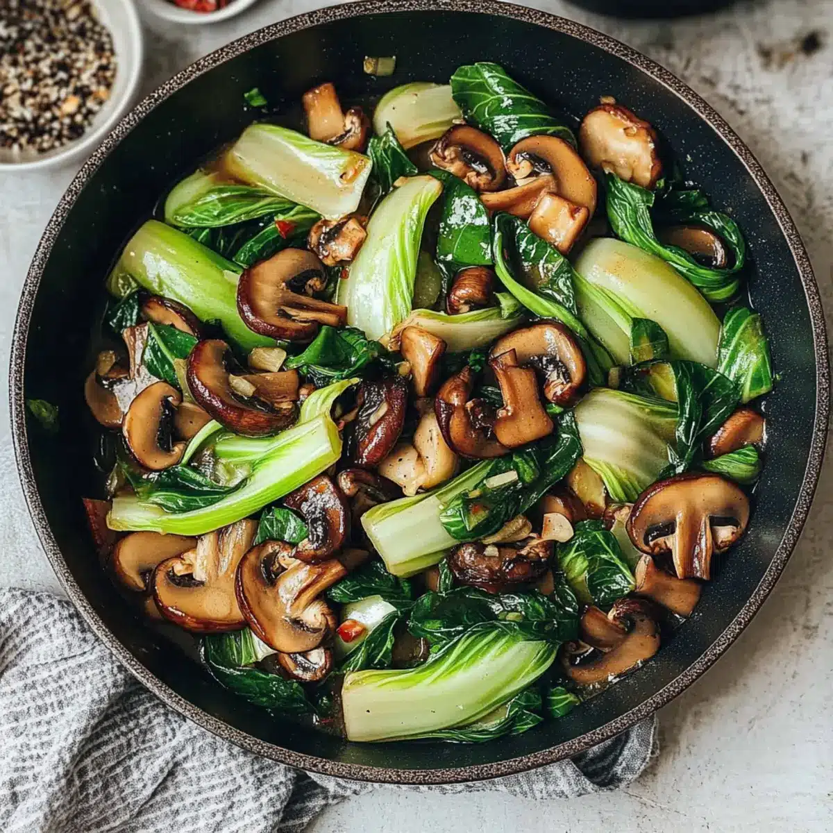 Bok Choy and Mushroom Stir Fry