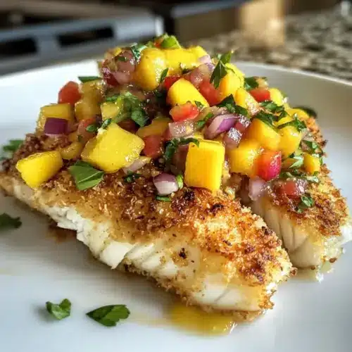 Coconut Crusted Fish with Mango Salsa