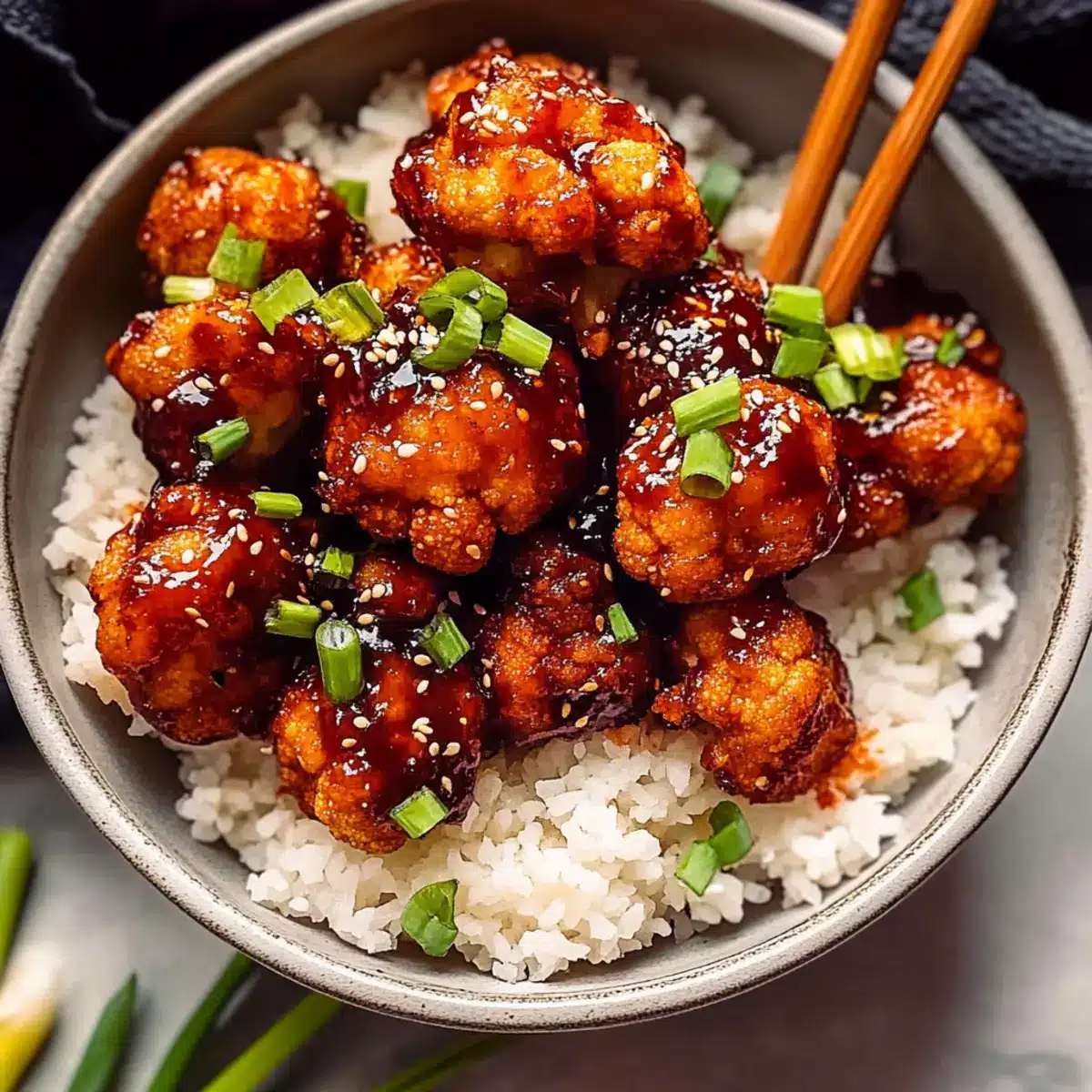 Air-Fried Korean Cauliflower with Sticky Gochujang Sauce