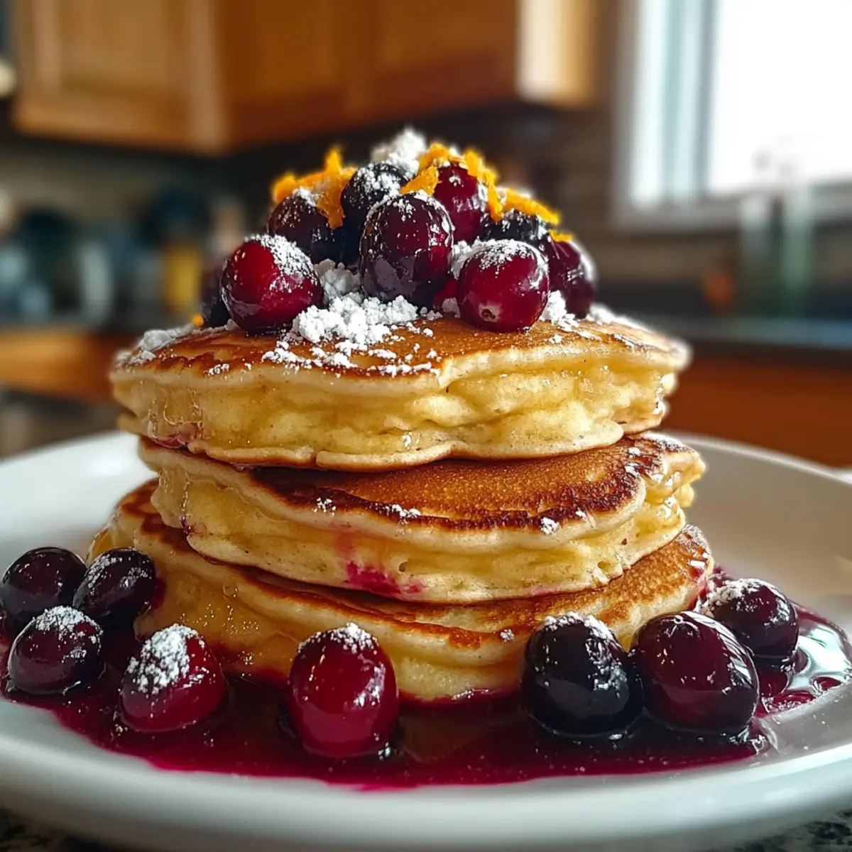 Cranberry Orange Ricotta Pancakes