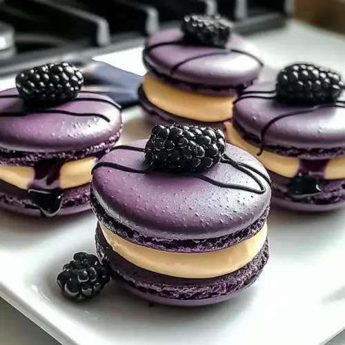Blackberry Macarons
