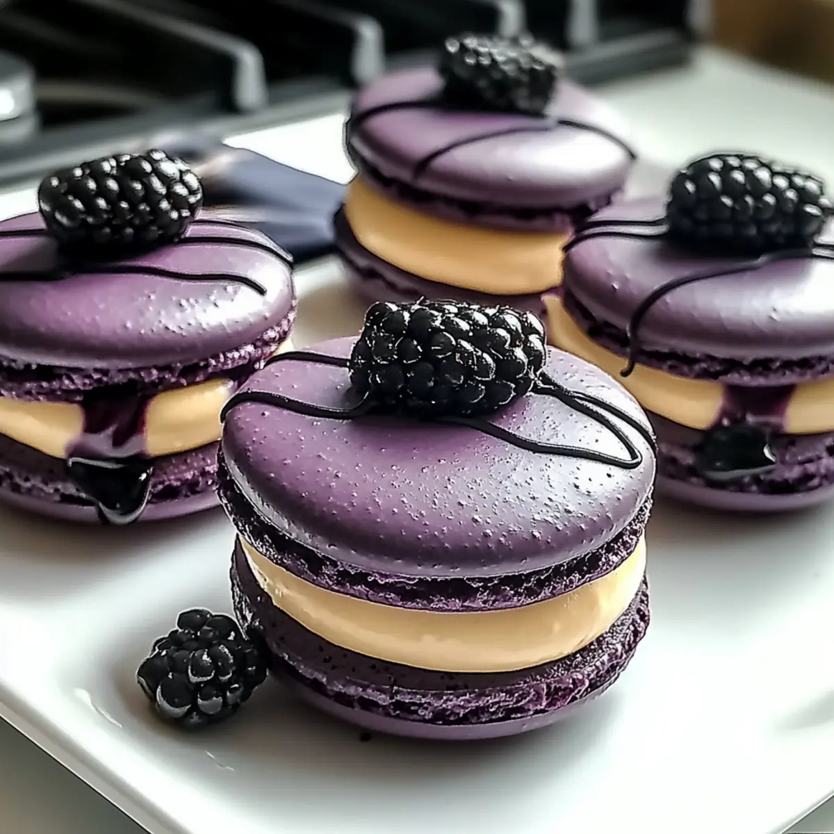 Blackberry Macarons