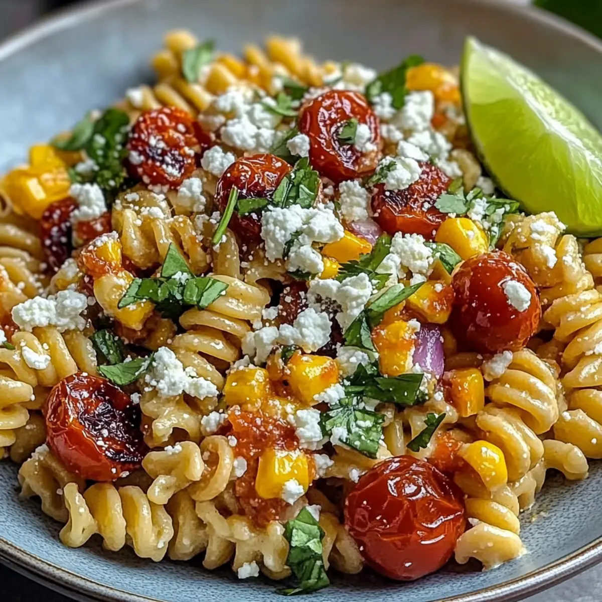 Elote Pasta Salad Cotija Lime