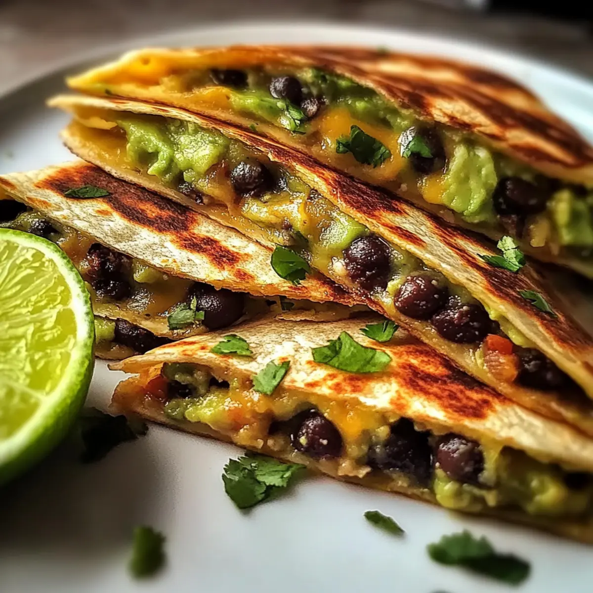 Vegetarian Avocado & Black Bean Quesadilla