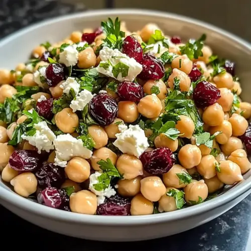 Feta and Cranberry Chickpea Salad