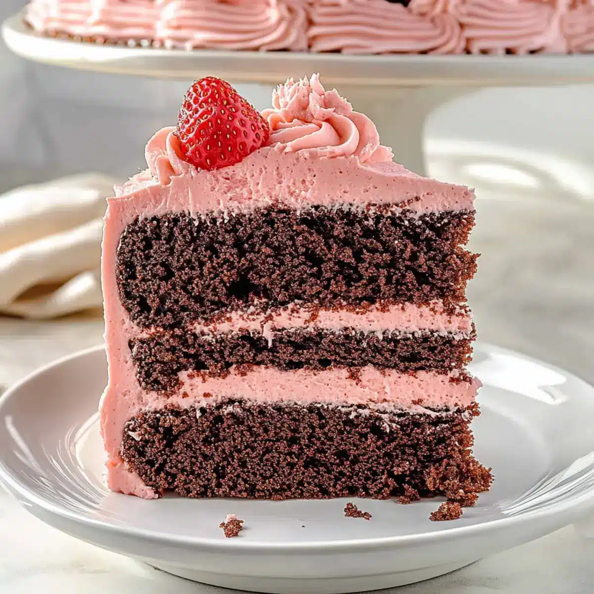 Kahlua Chocolate Strawberry Cake