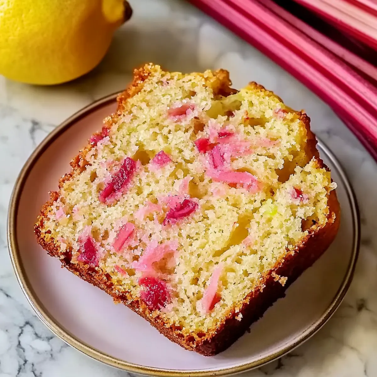 Delicious Lemon Rhubarb Bread