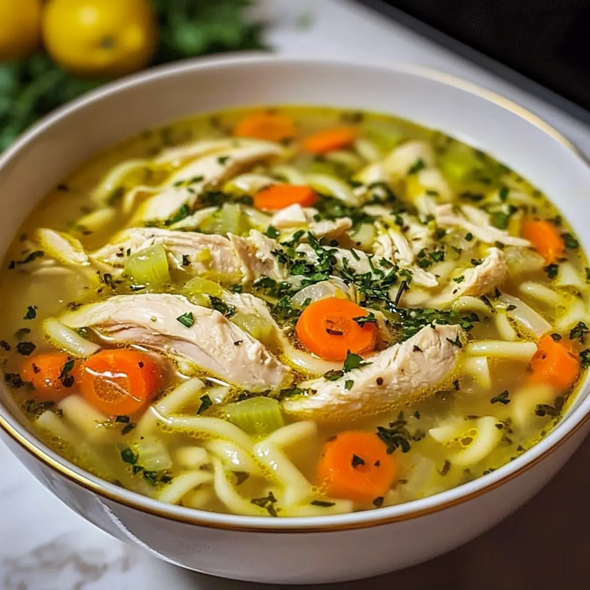 Mediterranean Lemon Chicken Soup