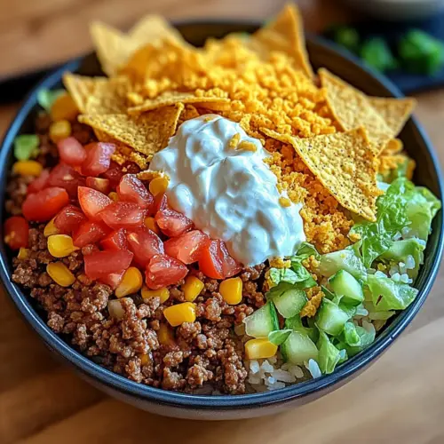 Taco Rice Bowl with Doritos