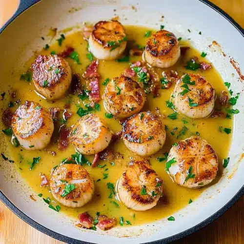 Bacon Scallops with Lemon Butter Sauce