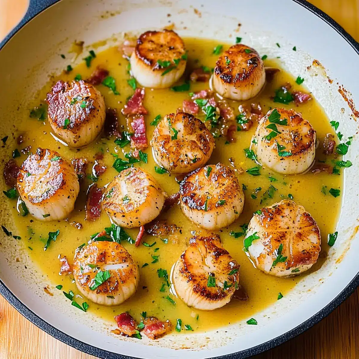 Bacon Scallops with Lemon Butter Sauce