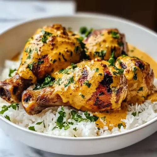 Creamy Paprika Chicken Drumsticks with Steamed Rice