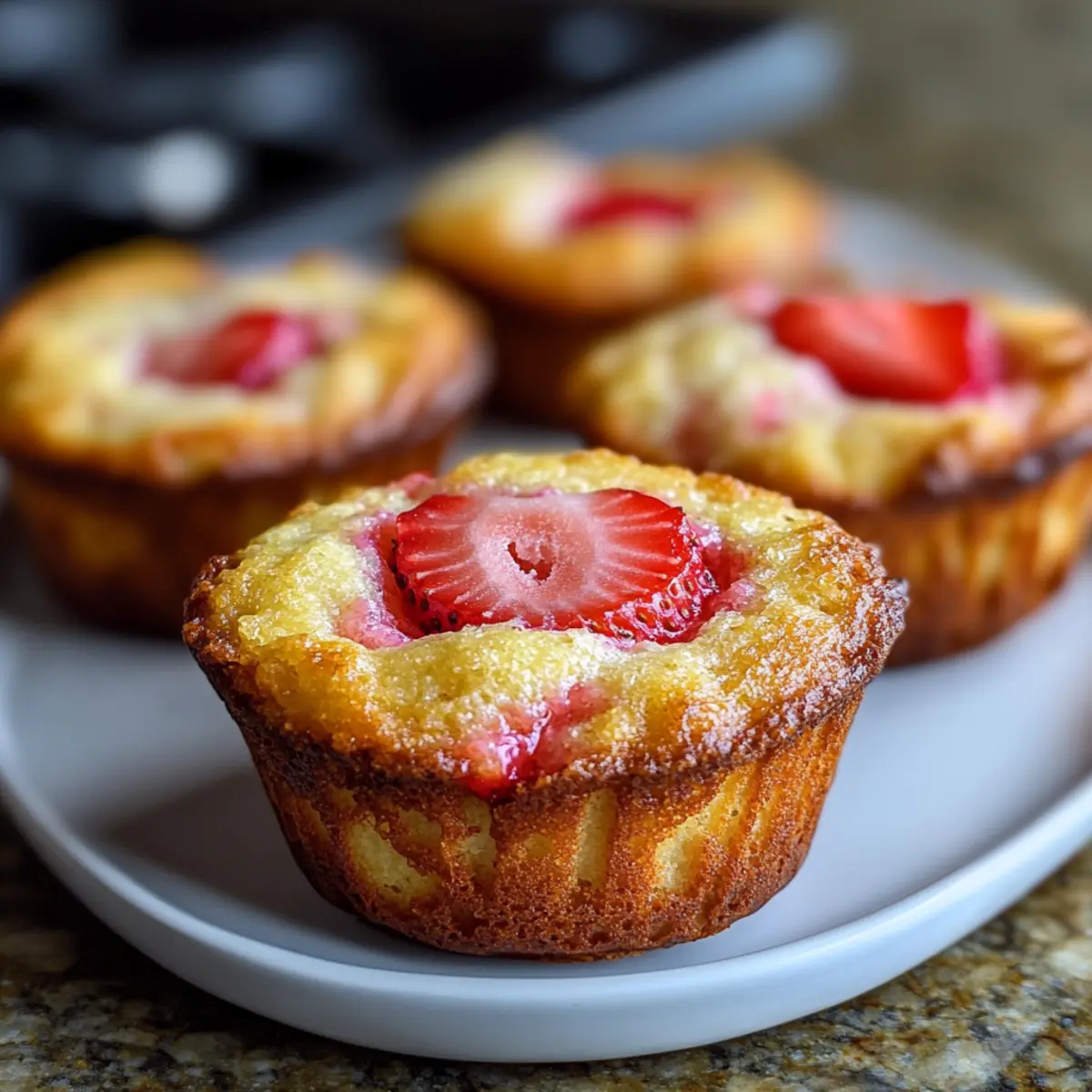Strawberry Cottage Cheese Pancake Muffins